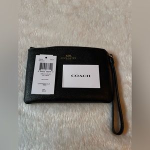 NWT Coach black leather wallet